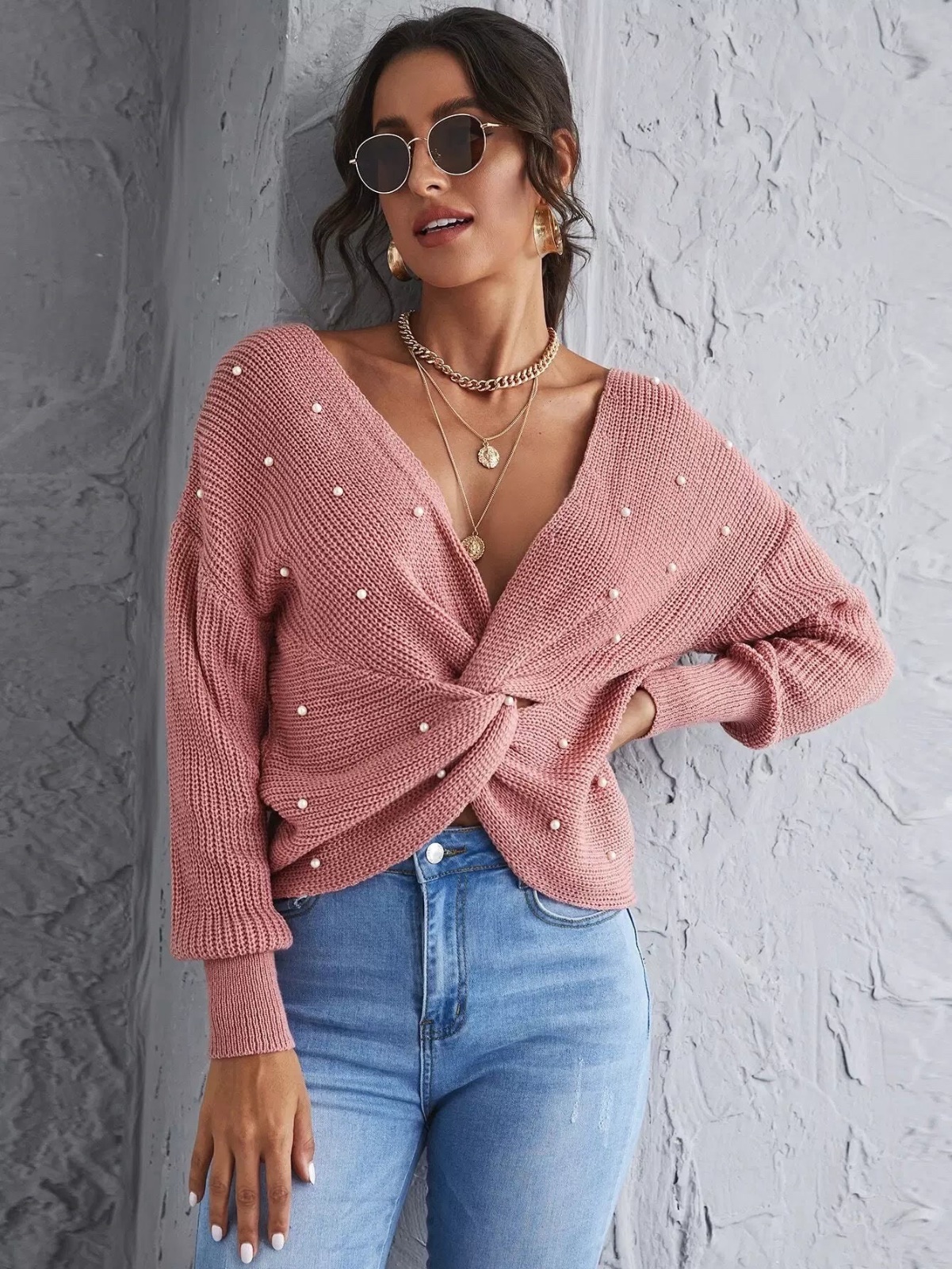 Lot pull perles shein + jean shein tendance