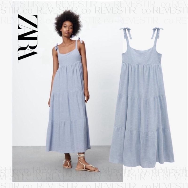Robe longue Zara - Bleue (Taille XXL)