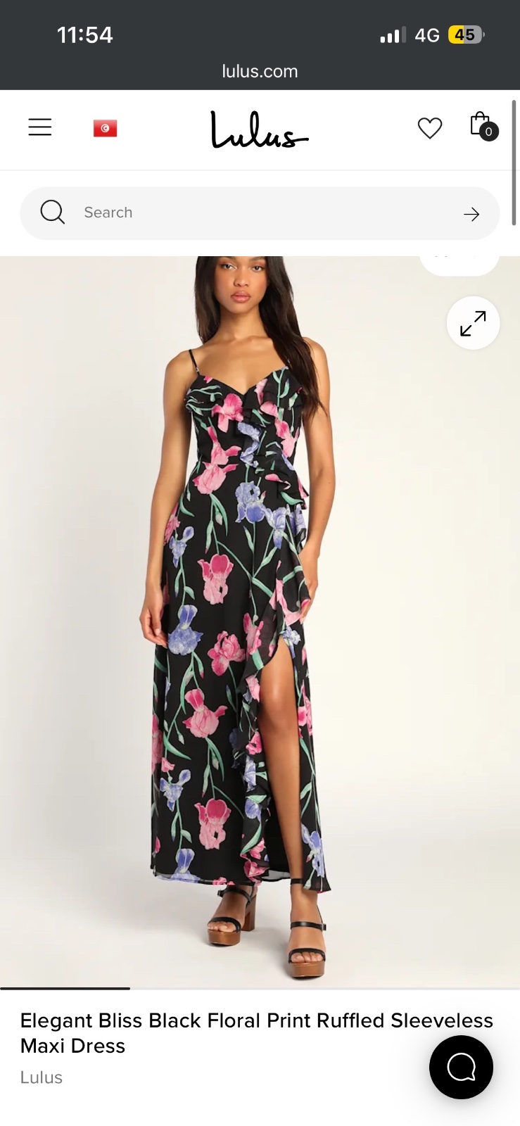Robe longue fleurie Lulus - Neuve avec étiquette.
