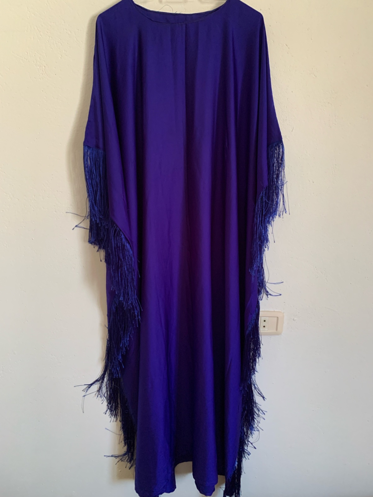 Robe satinée bleu