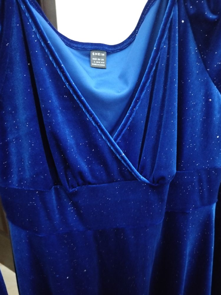 Robe bleu pailletée Shein