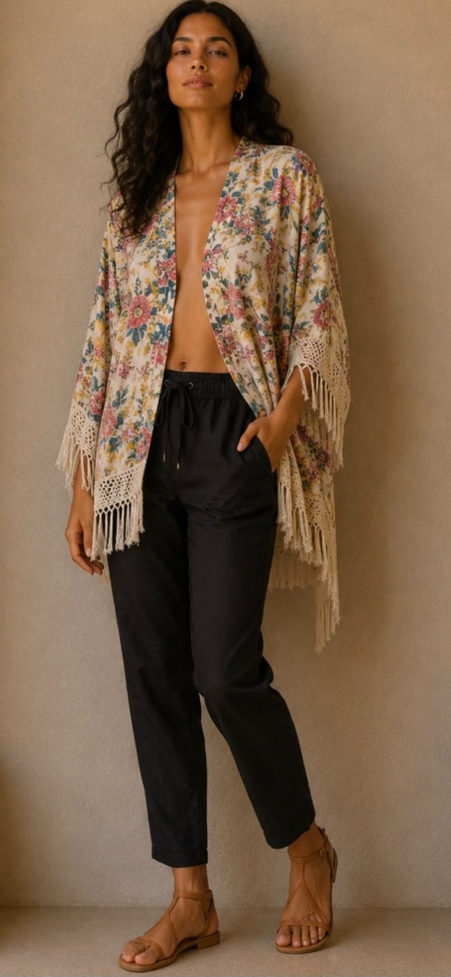 Kimono Zara avec franges