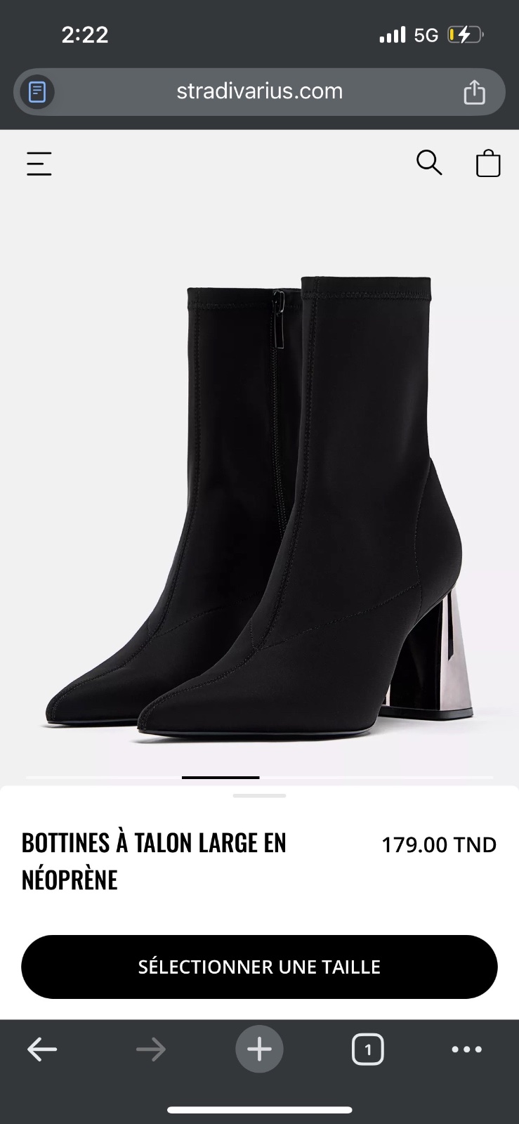 BOTTINES À TALON LARGE EN NÉOPRÈNE