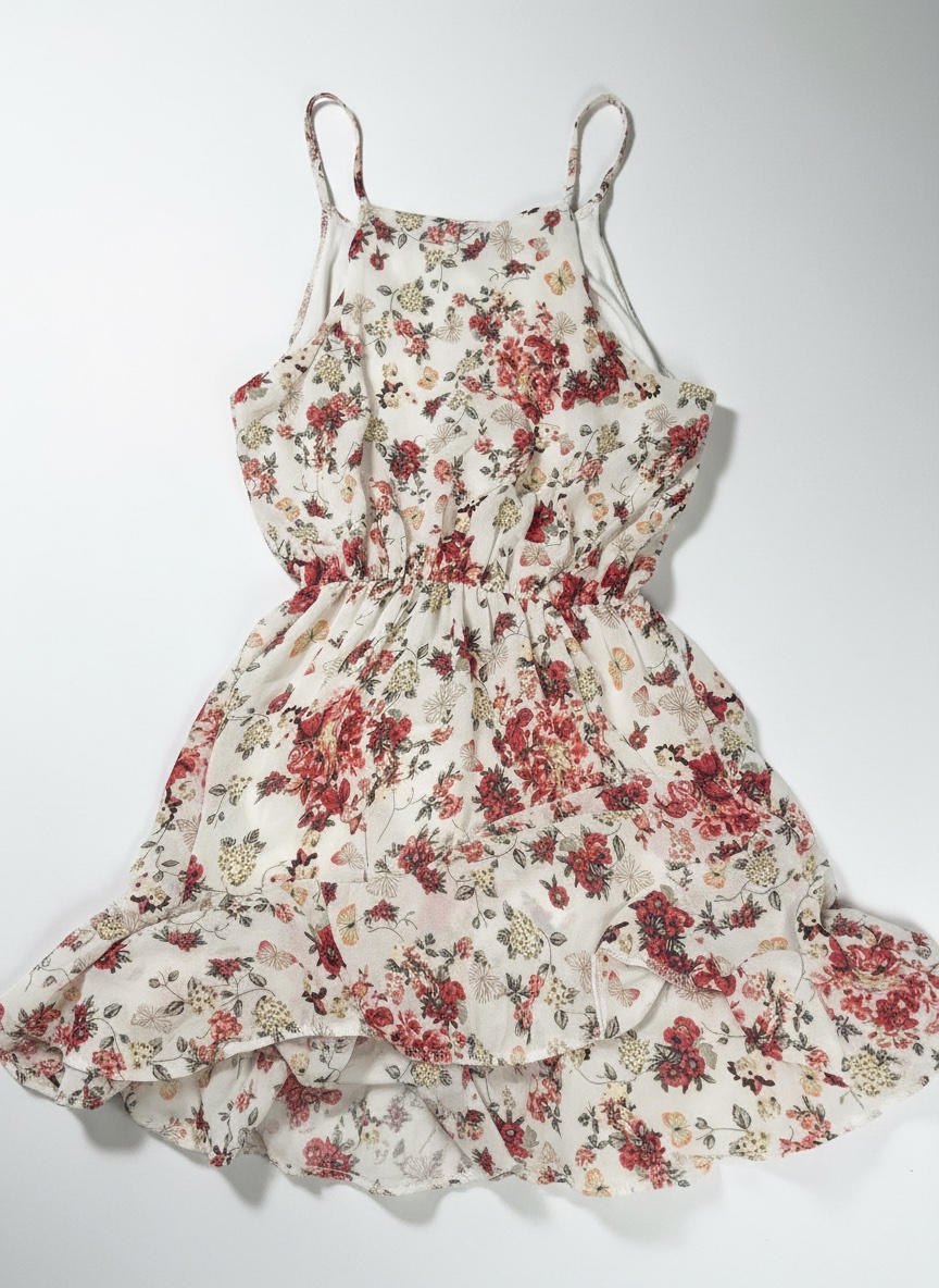 Robe blanc fleurie