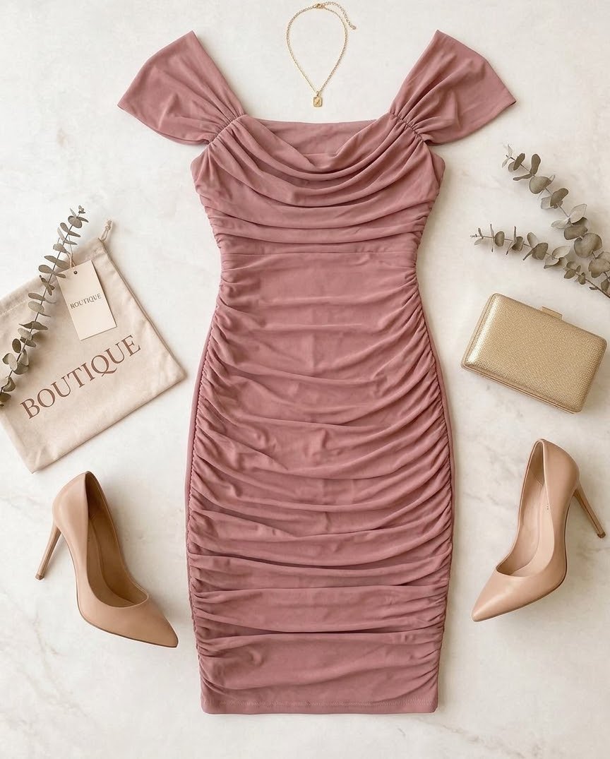 Robe en rose nude