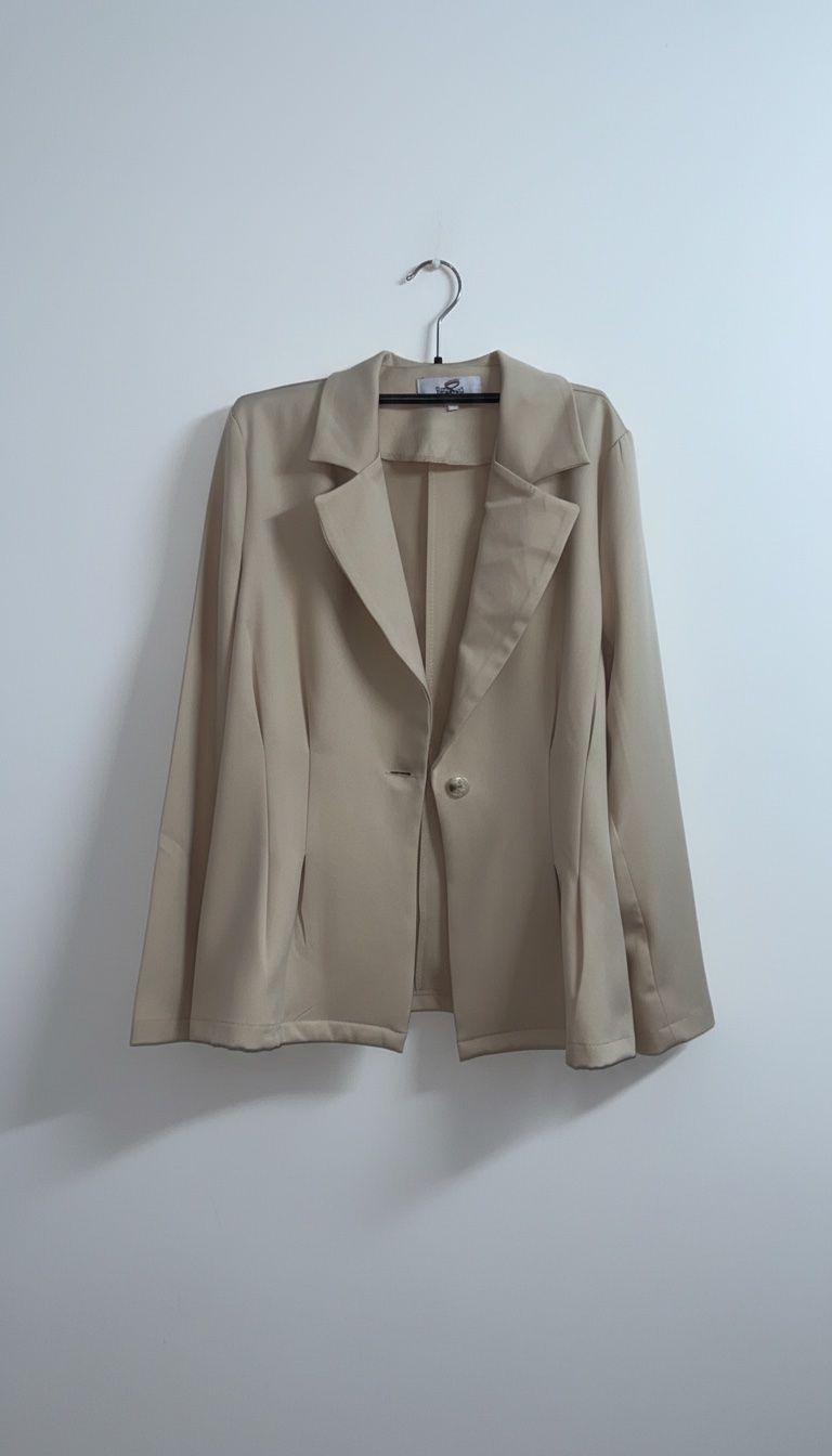 Veste beige tendance pour femme non voilée 