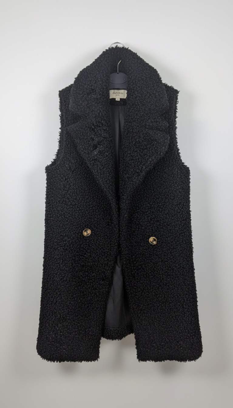 Manteau sans manches noir علوشة 
