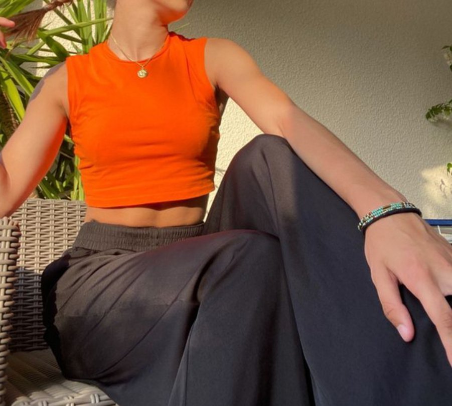 Crop top orangé