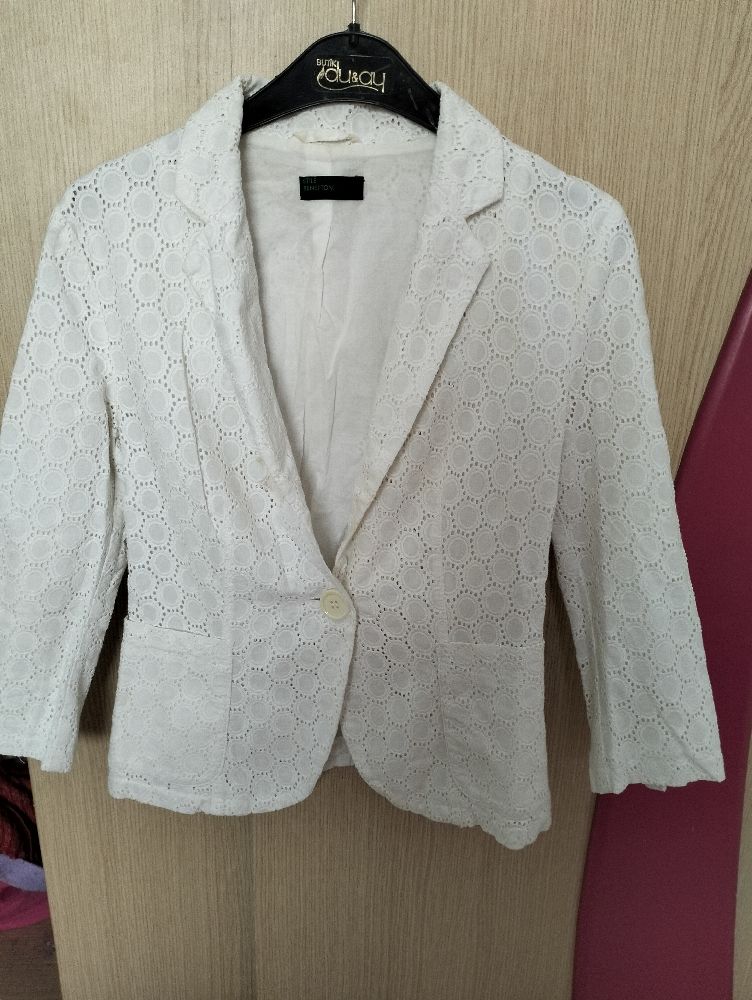 Veste blanche manches 3/4 Beneton🤍
