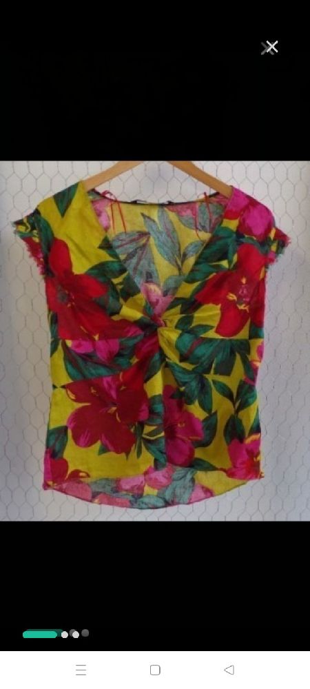 Haut ZARA basic imprimée floral avec nœud