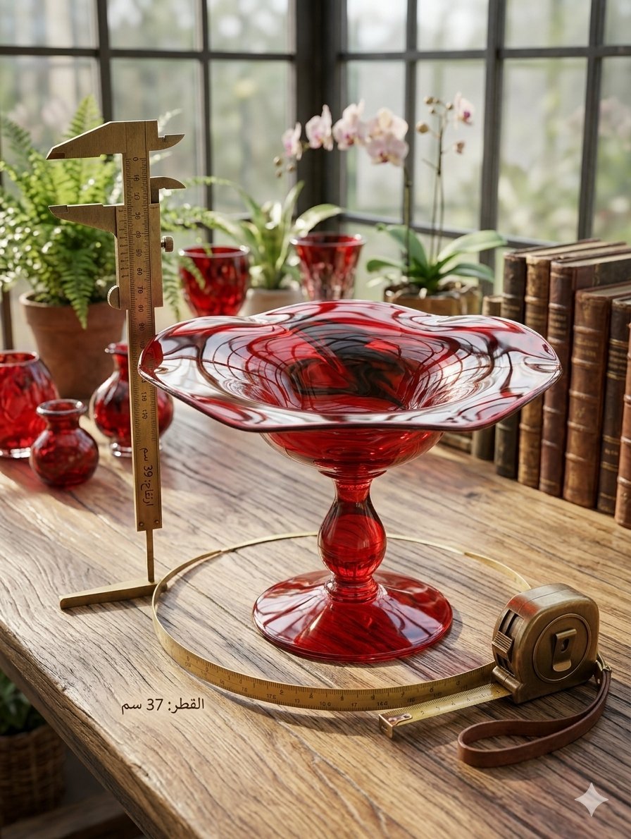 Grande Coupe sur Pied en Verre Rouge Rubis (39 cm)