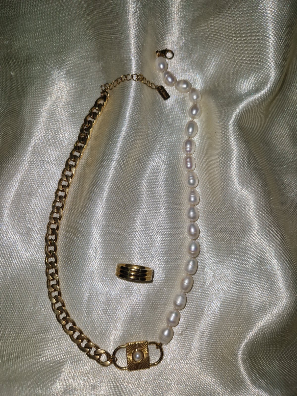 Collier et bague en acier inoxydable 