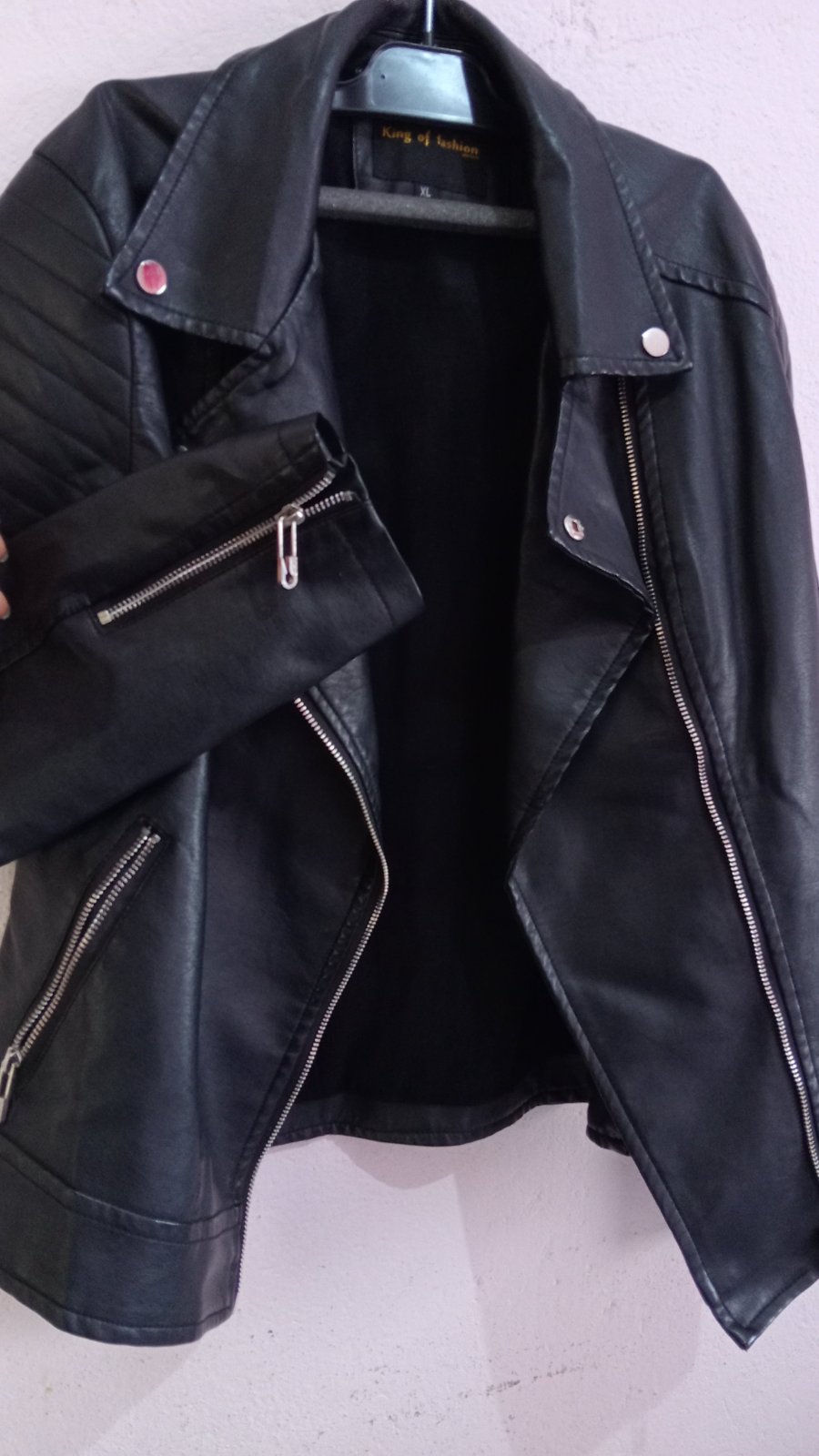 Veste cuire noire 