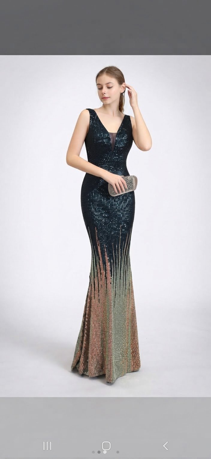 🖤✨ Robe de soirée longue sequins 📏 Taille : M