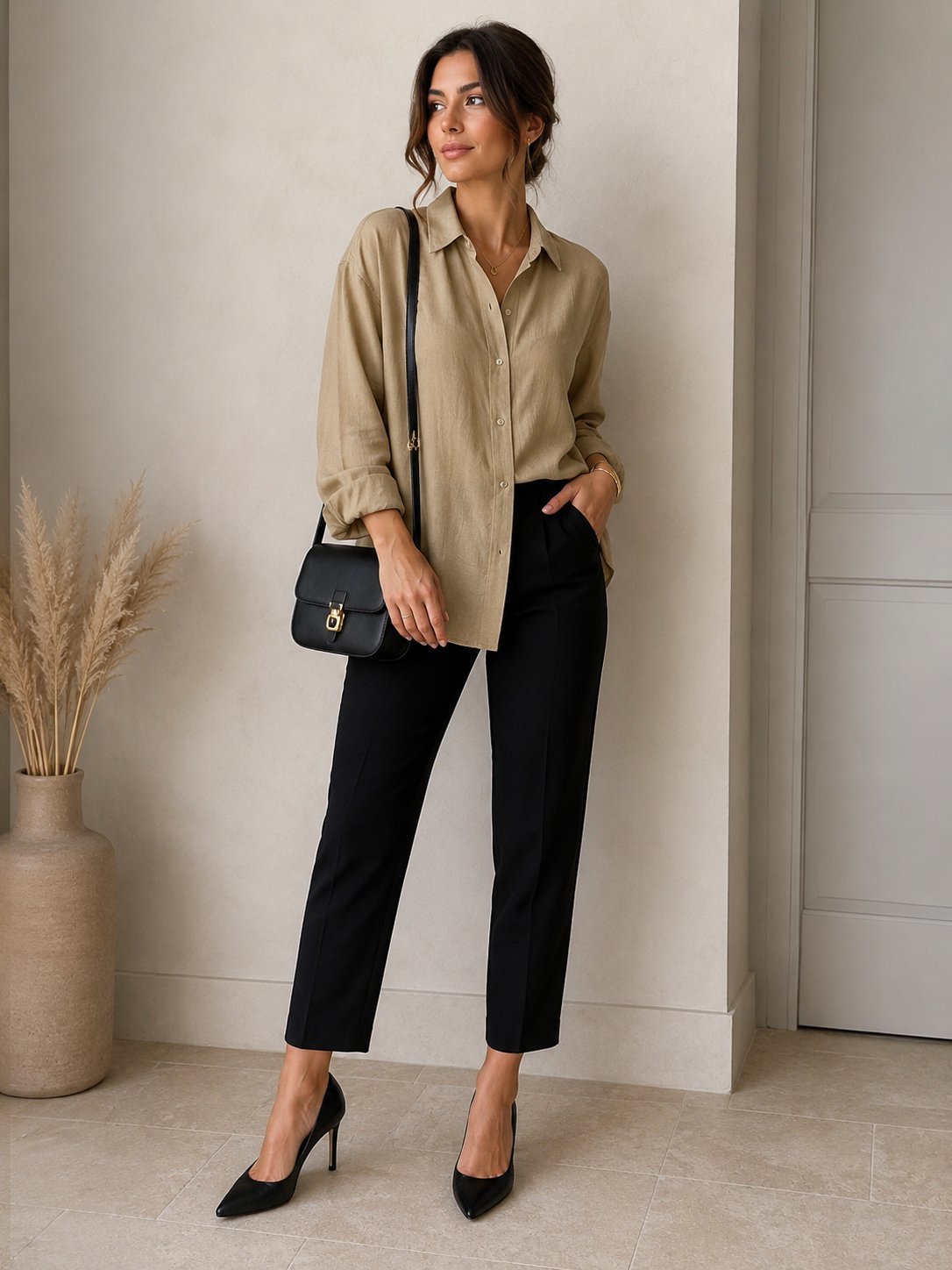 Chemise beige