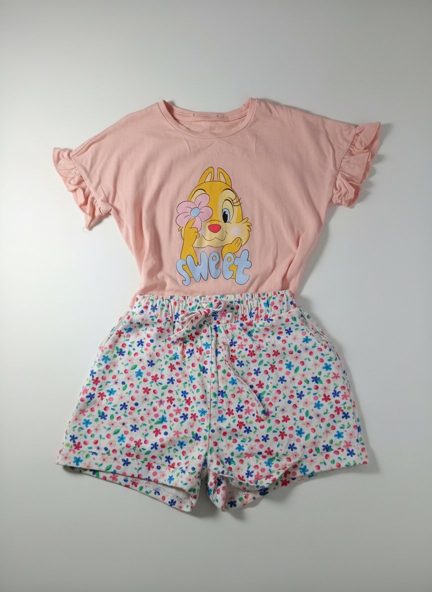 Tenue fille : t-shirt et shorts 