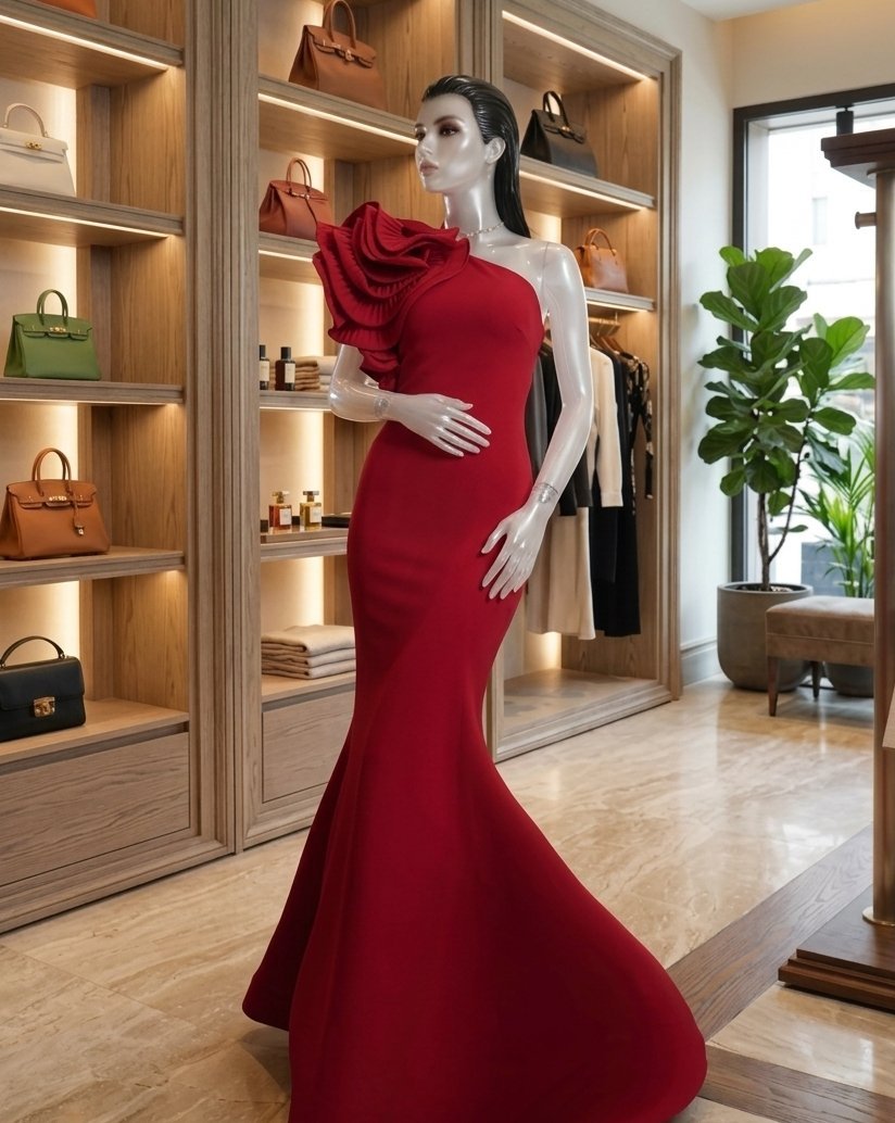 Robe soirée soft classy rouge song 