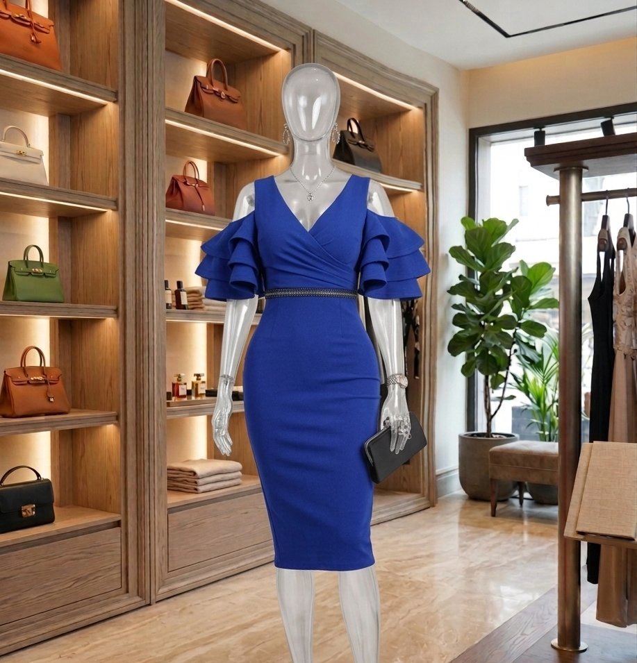 Robe bleu roi soirée importé de Turquie 