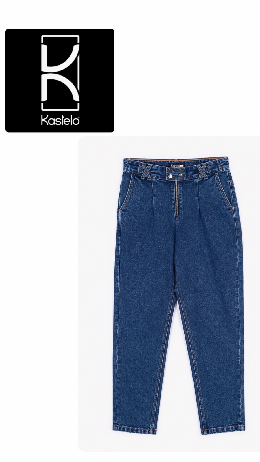 High-waisted straight-leg jean