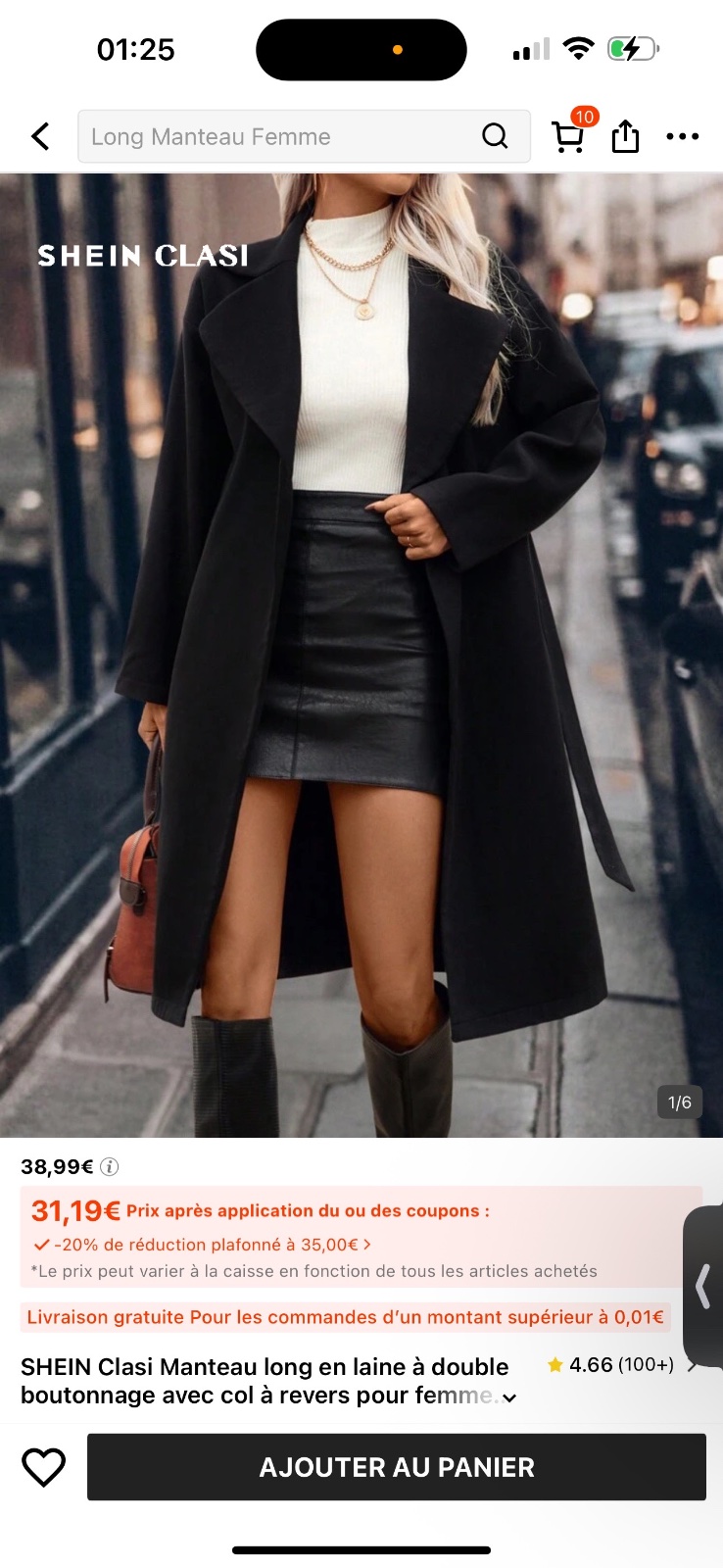 Manteau long noir 