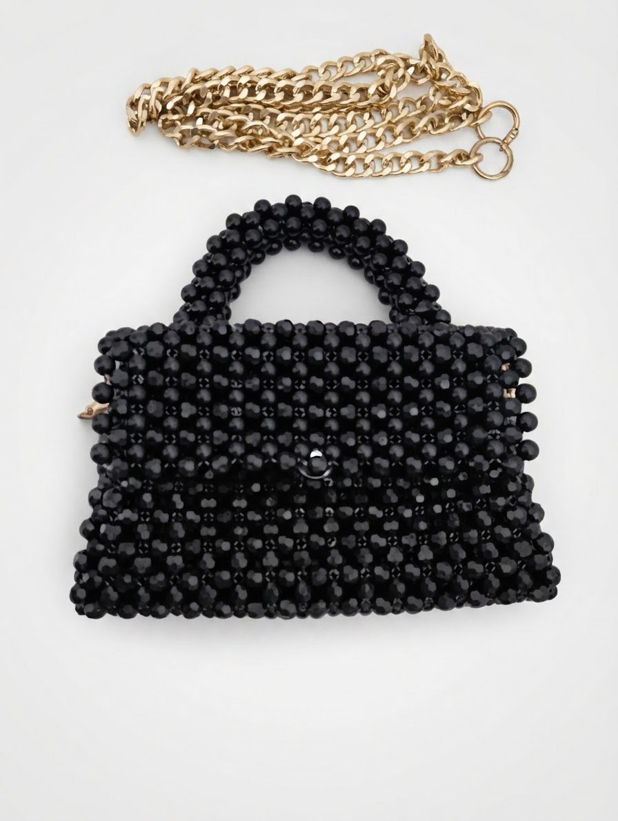 Sac en perles noir