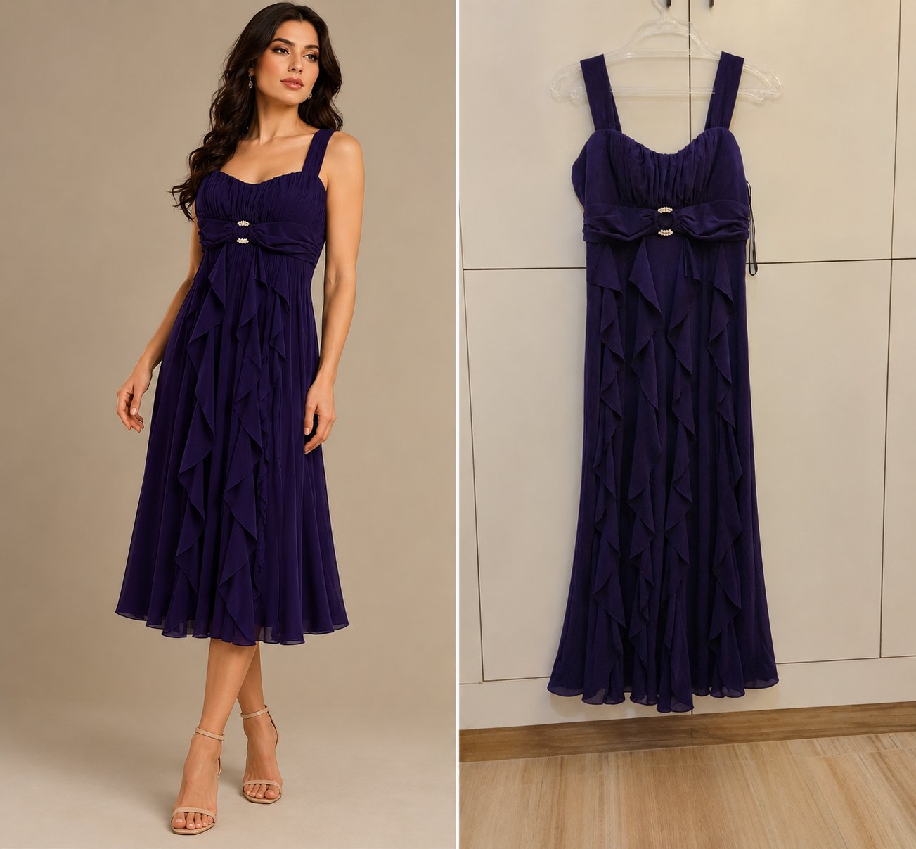 Robe couleur mauve foncé 