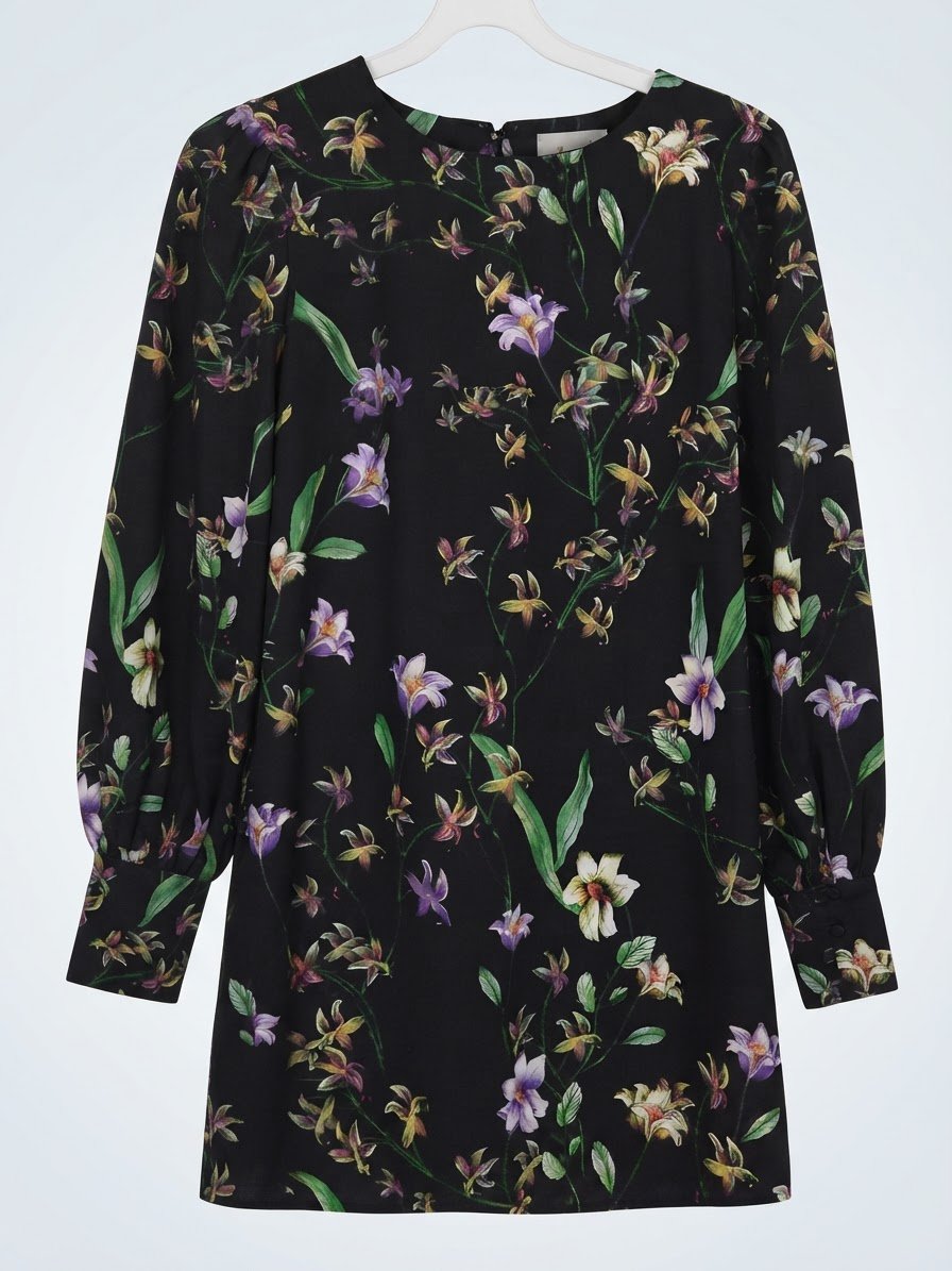 Robe noire fleurie HM taille 38