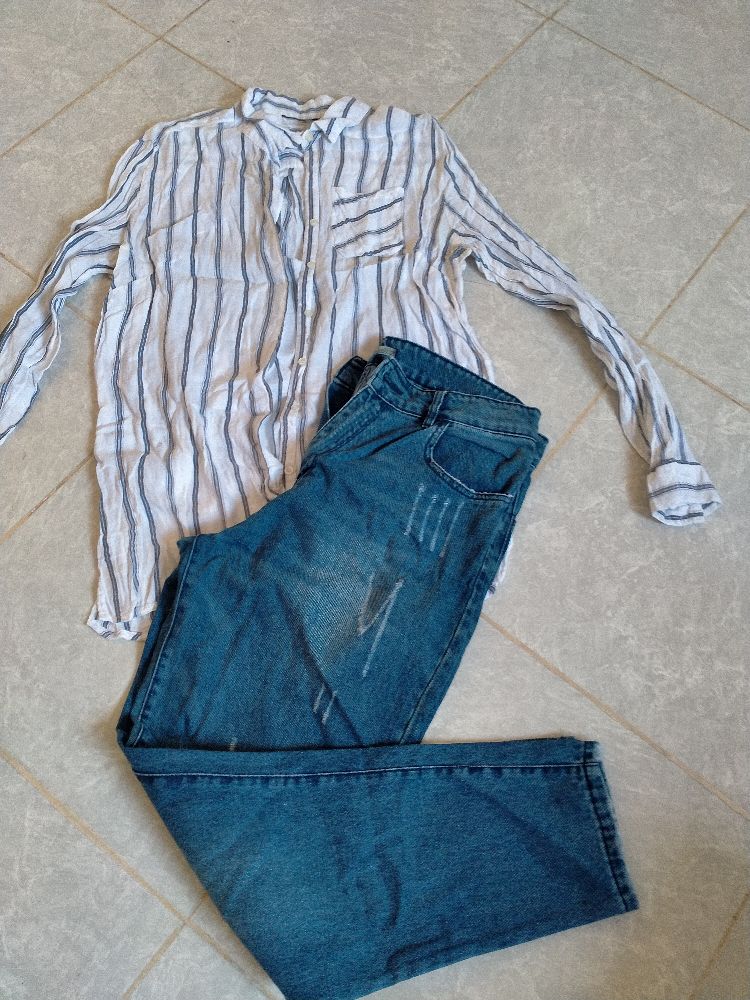 Pantalon avec chemise gratuite de tissu très doux pour printemps ou été 