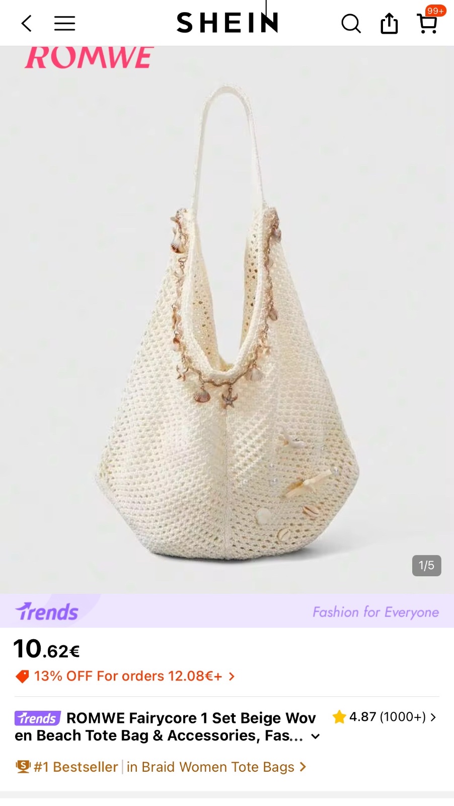 Sac crochet shein 