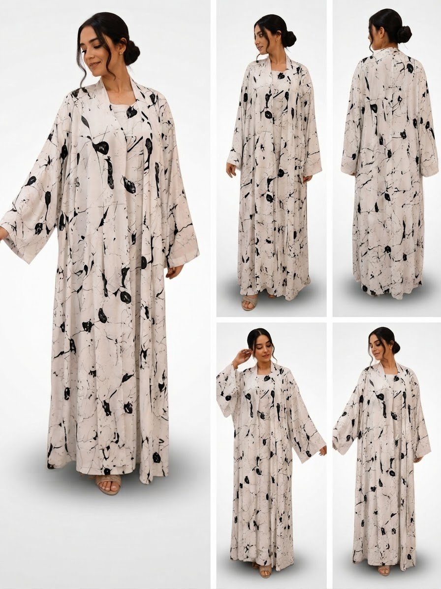 Abaya kimono en deux pièces (abaya+robe)
