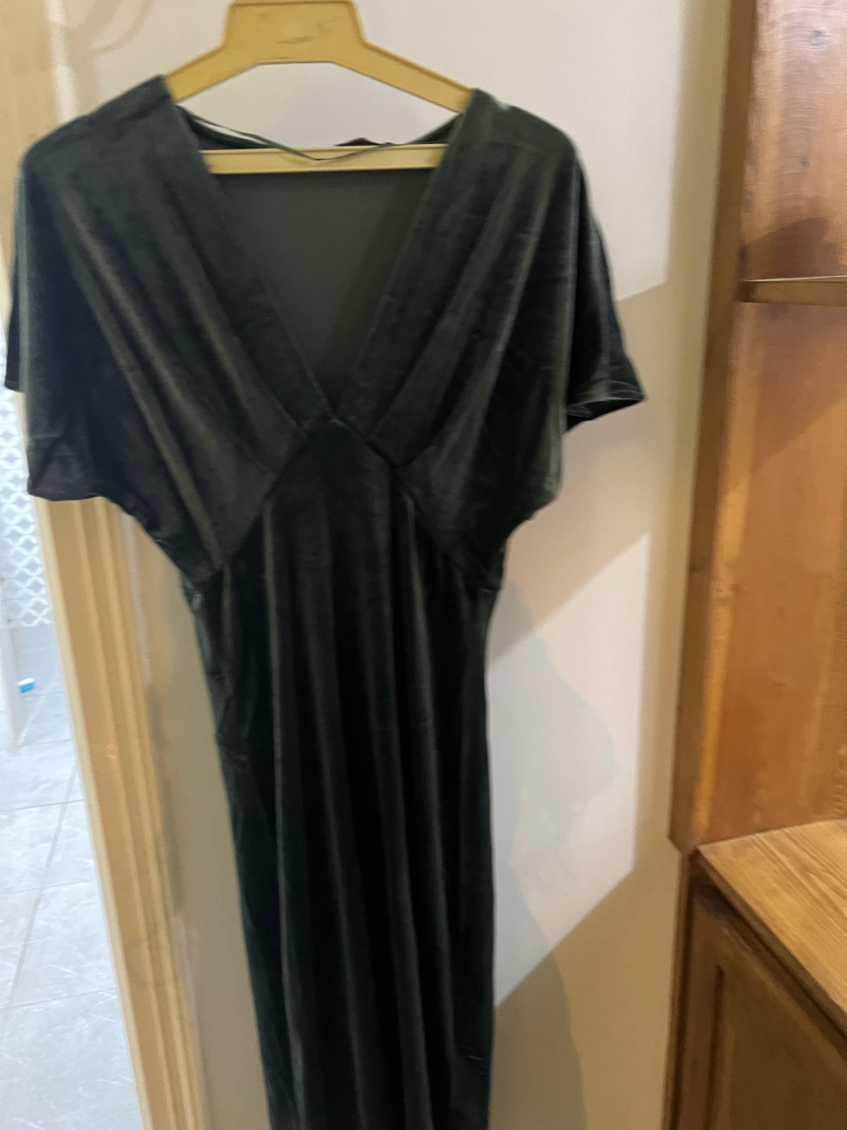 Robe velour vert emraude