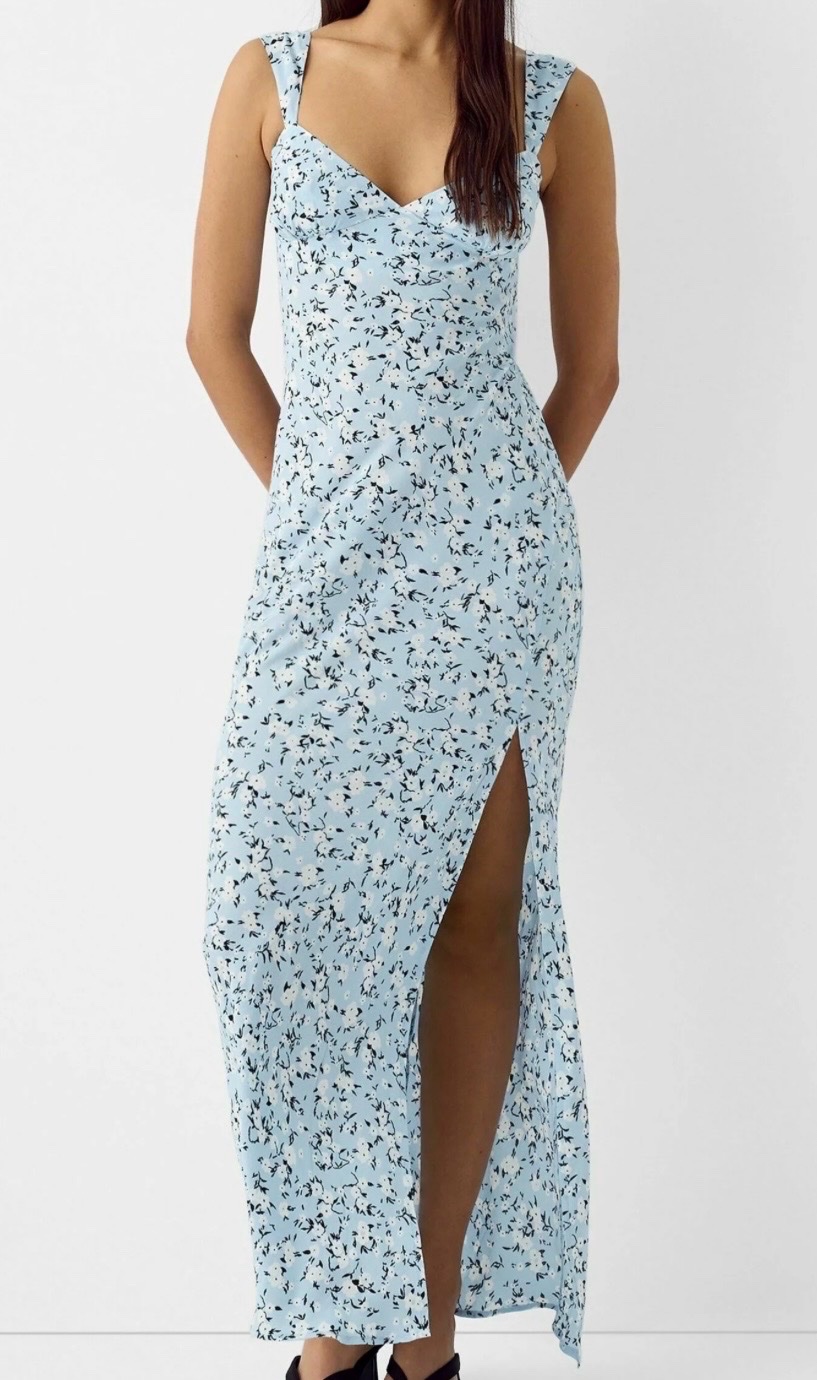 Longue robe bershka light blue 