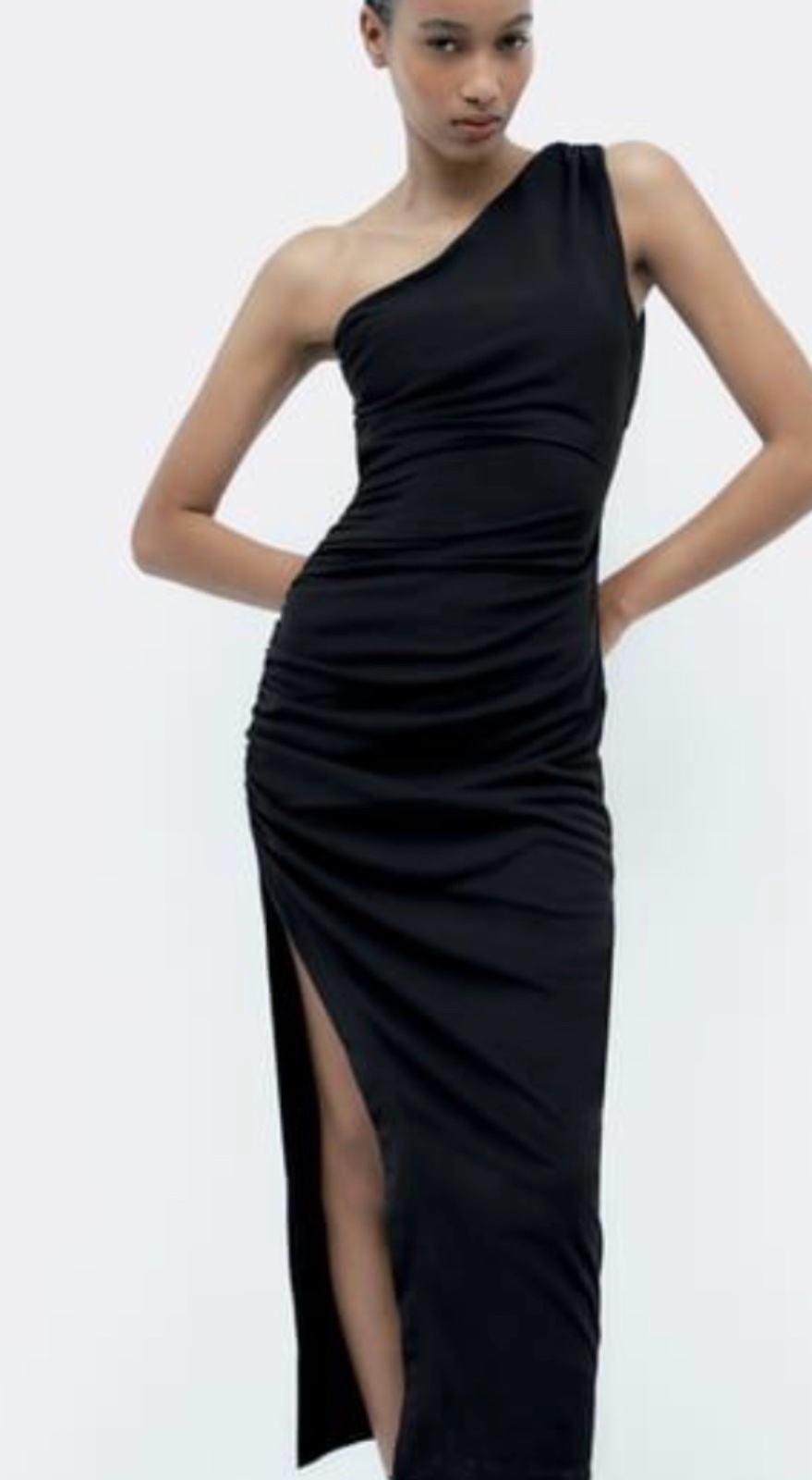 Robe longue noire en lin