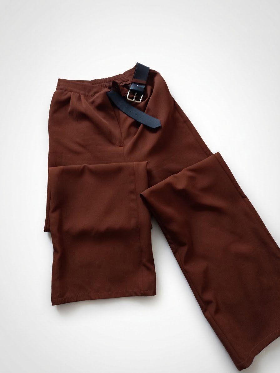 Pantalon marron large