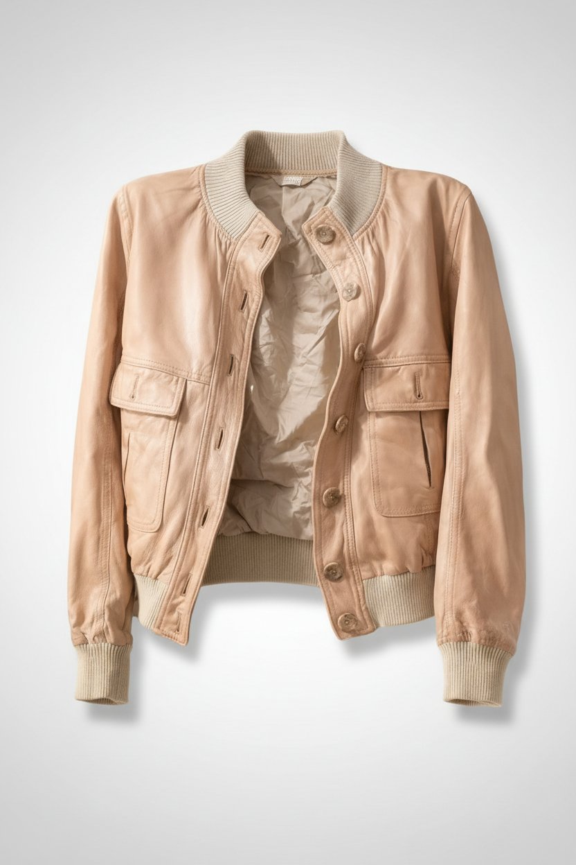Vest cuir beige 